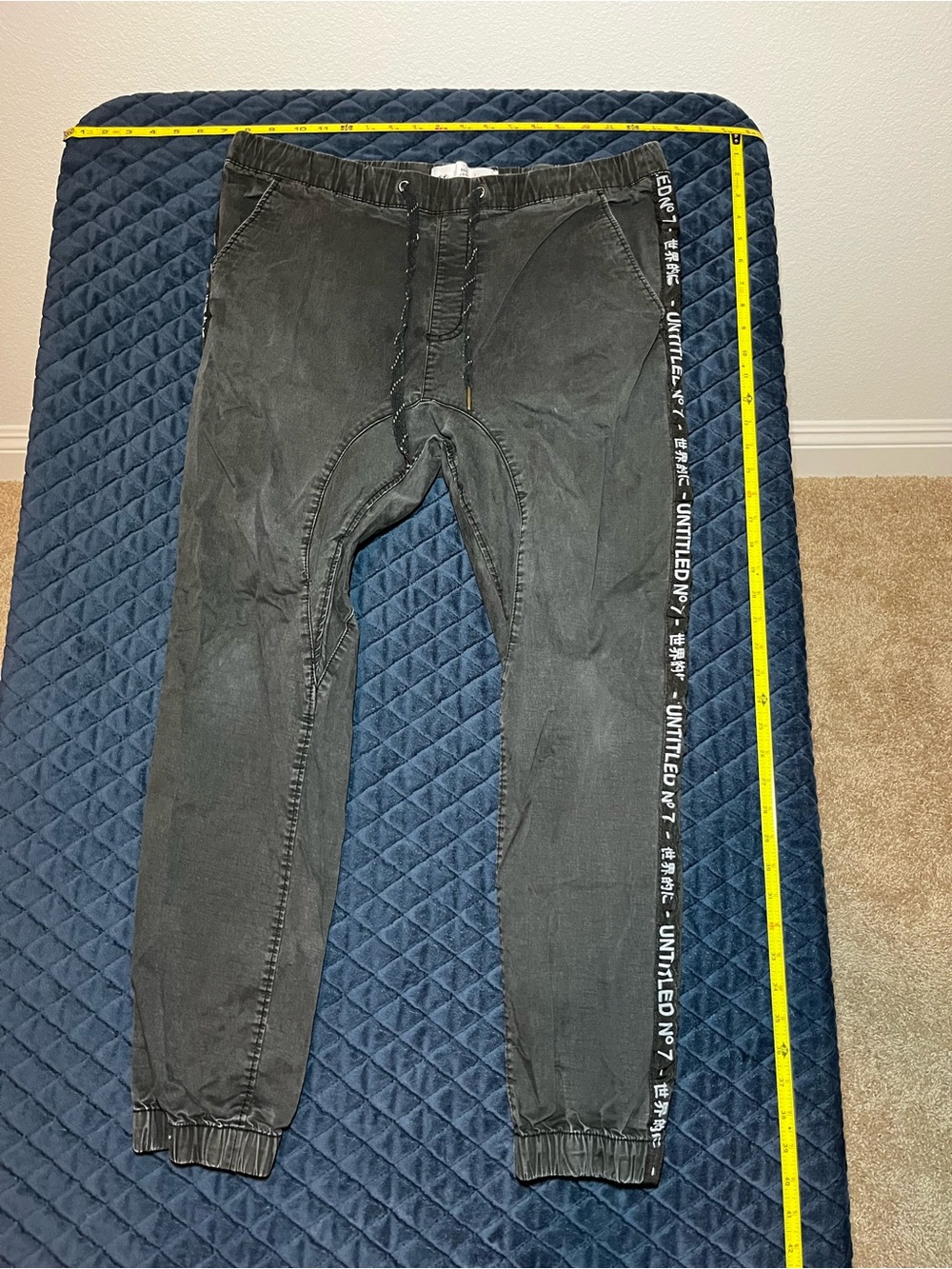 Cotton On Black Jogger Pants with Side Graphic Tape - Drake Jogger